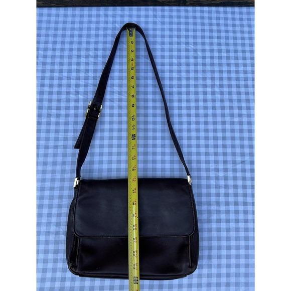 Etienne Aigner Vintage Brown Leather Handbag Shoulder Purse Brass Buckle - Picture 10 of 11